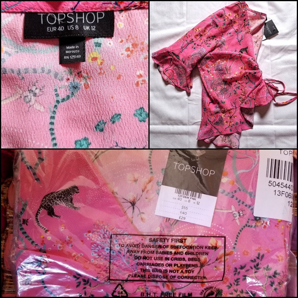 🎉HP🎉Topshop🧞Ruby Magical Leopard Ruched Blouse - Picture 7 of 8